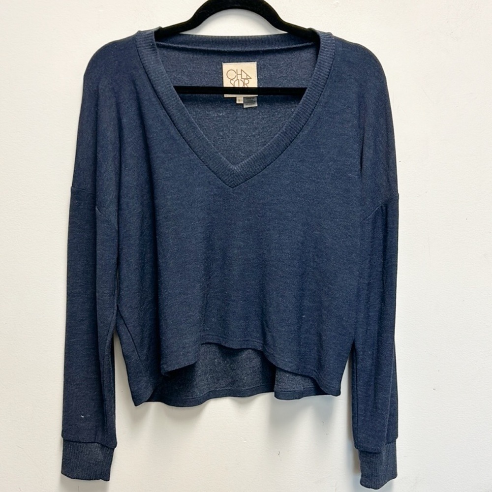 Chaser navy v neck top